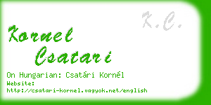 kornel csatari business card