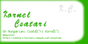 kornel csatari business card